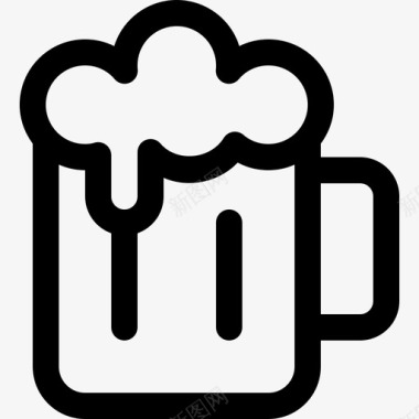 手握啤酒杯啤酒杯饮料4线性图标图标