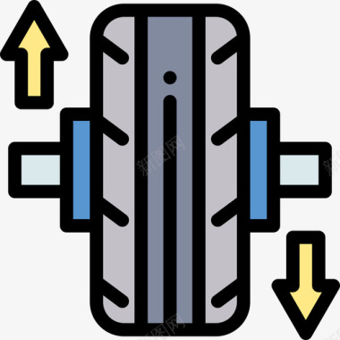 车轮设计车轮车库10线性颜色图标图标