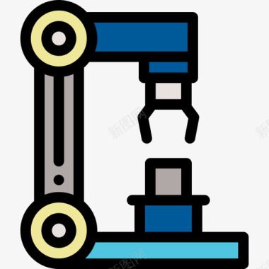水彩手臂机械手臂工程6线颜色图标图标