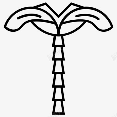 热带树山毛榉树枣树图标图标