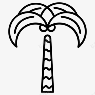 椰树椰子树山毛榉树图标图标