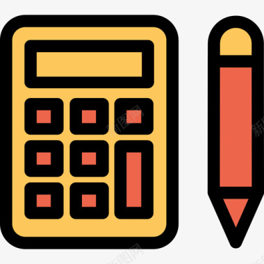 橙色菊花计算器银行和金融22线性颜色橙色图标图标