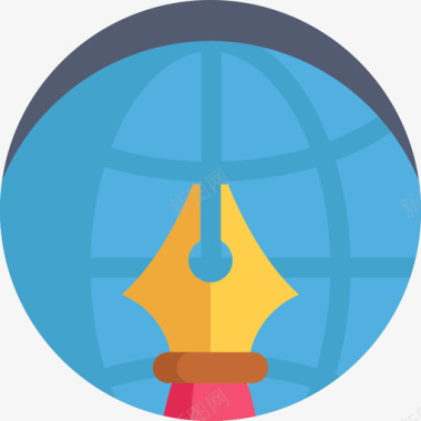 创意羽毛钢笔钢笔创意工艺35扁平图标图标