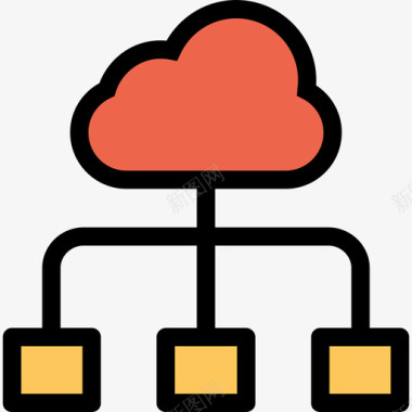 橙色纸袋云计算大数据8线性橙色图标图标