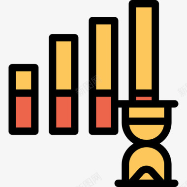 橙色冲浪板分析分析和图表线颜色橙色图标图标