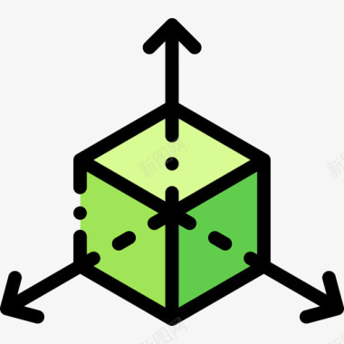 3D韩国菜立方体3d打印24线性颜色图标图标