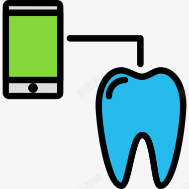 小牙齿牙齿牙齿6线形颜色图标图标
