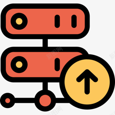 橙色笔盒服务器大数据8线性橙色图标图标