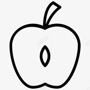 手绘苹果片半个苹果苹果片食物图标图标