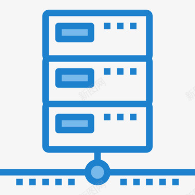 云服务器服务器网络和数据库17蓝色图标图标