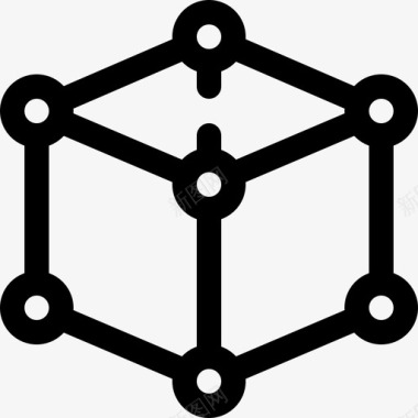 立方体构成立方体网络维护8线性图标图标