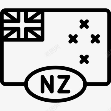 新西兰国旗14直线图标图标