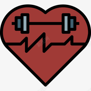 心率运动表心率健康度64线性颜色图标图标