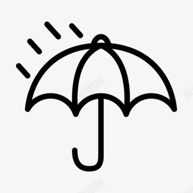 多云天气雨伞天气预报保持干燥图标图标