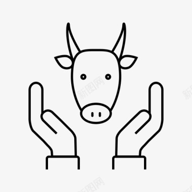 奶牛哺乳奶牛护理奶牛保险奶牛保护图标图标