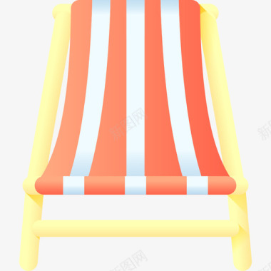沙滩椅夏季37彩色图标图标