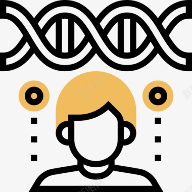 Dna医学103黄色阴影图标图标