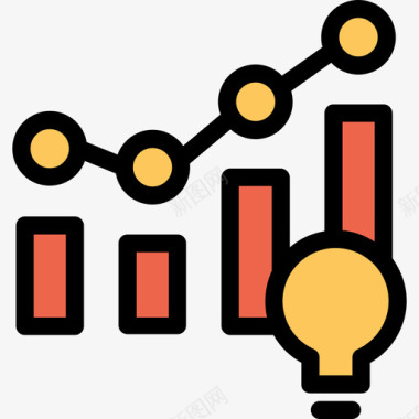 橙色的墨迹分析分析和图表线颜色橙色图标图标