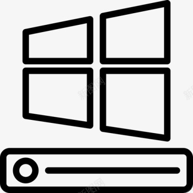 Windows操作系统计算机硬件3线性图标图标