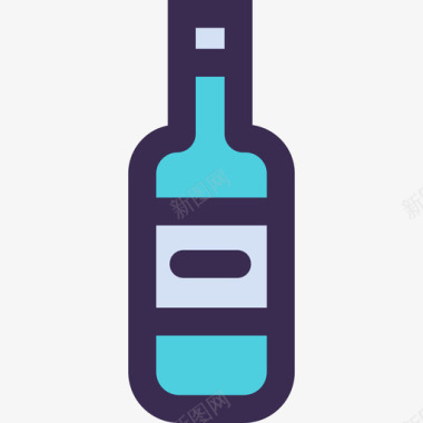 酒瓶家居元素5线性颜色蓝色图标图标