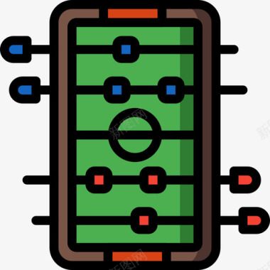 桌球娱乐线性颜色图标图标