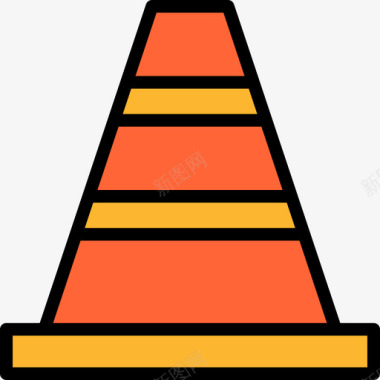 交通道路锥交通锥结构68线形颜色图标图标