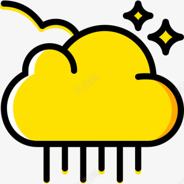 下雨天气70黄色图标图标