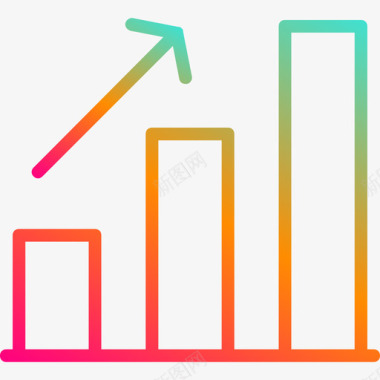 柱状矢量柱状图图表和图表13线性梯度图标图标