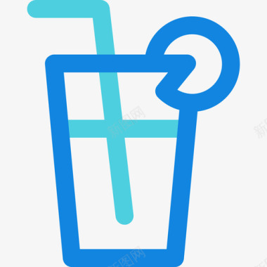 饮料生日46直线蓝图标图标