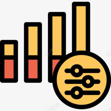 橙色链子条形图分析和图表线颜色橙色图标图标