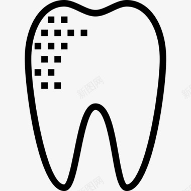 小牙齿牙齿牙齿8线形图标图标