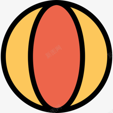 沙滩球婴儿59直线颜色橙色图标图标