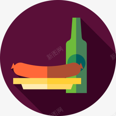 食物啤酒节12平淡图标图标