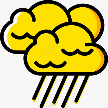 下雨天下雨天气70黄色图标图标