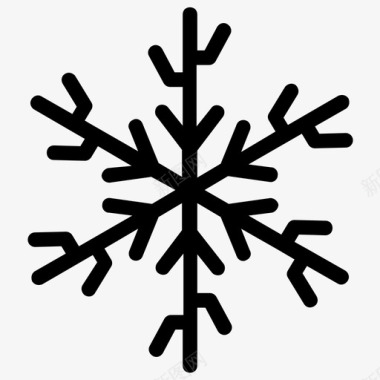 圣诞雪花水晶雪花几何雪花图标图标