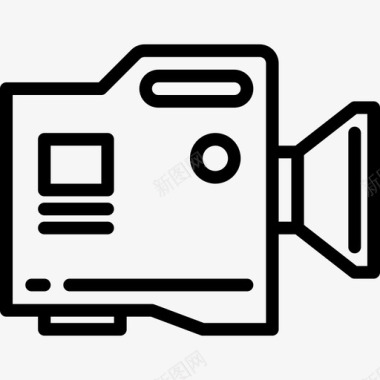 企业照片视频摄像机照片和视频2线性图标图标
