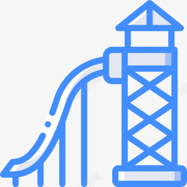 雨水主题幻灯片主题公园蓝色图标图标