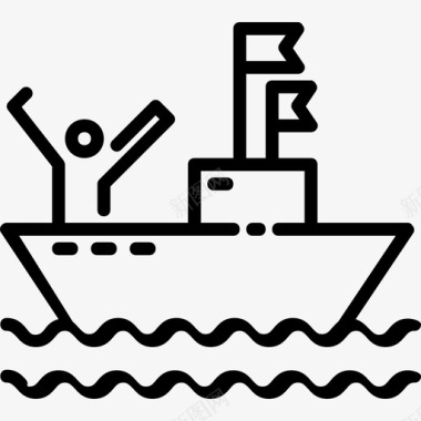 船船难民直系图标图标