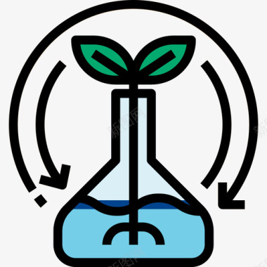 花边38生态科学38线性颜色图标图标