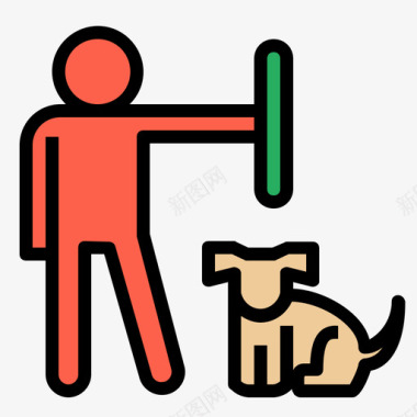 宠物治疗2线性颜色图标图标