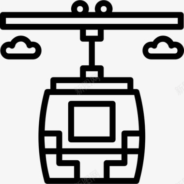 矢量缆车缆车车厢行程130直线图标图标