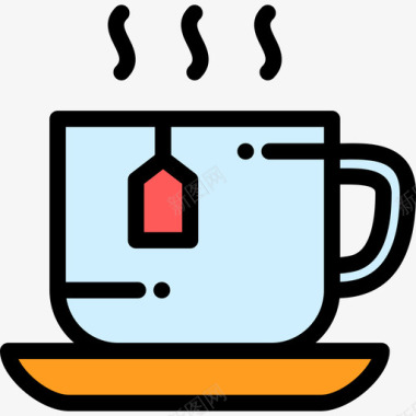 茶壶茶杯素材茶杯酒店服务12线性颜色图标图标