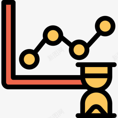 上升折线图折线图分析和图表线颜色橙色图标图标