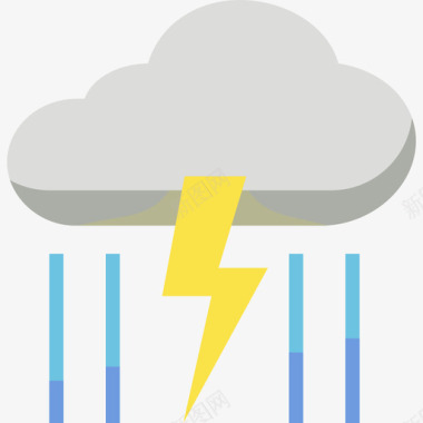 天气雷雨天气136平坦图标图标