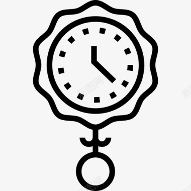 钟复古装饰7直线型图标图标