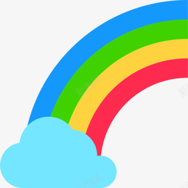 天气下彩虹129号天气平坦图标图标
