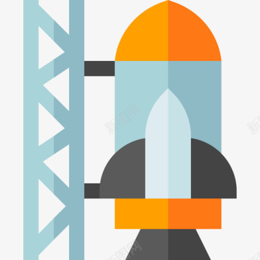 卡通飞船火箭火箭飞船发射太空80平的图标图标