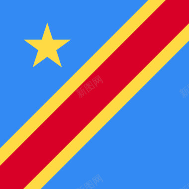 国家刚果民主共和国方形国家简单旗帜图标图标