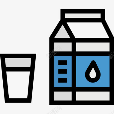椰牛奶牛奶健康9线性颜色图标图标
