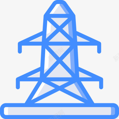 电塔电力和能源6蓝色图标图标